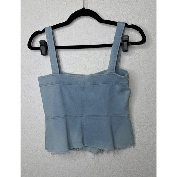 Nomad The Label Top Small Womens Shirt Chambray Denim Button Front Tank 1C - Picture 4 of 8